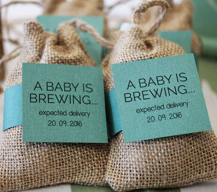 baby shower favor tea bags