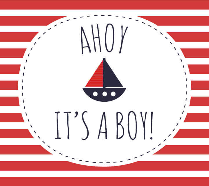 Baby Shower downloadable Invitations - Ahoy! It's a Boy!