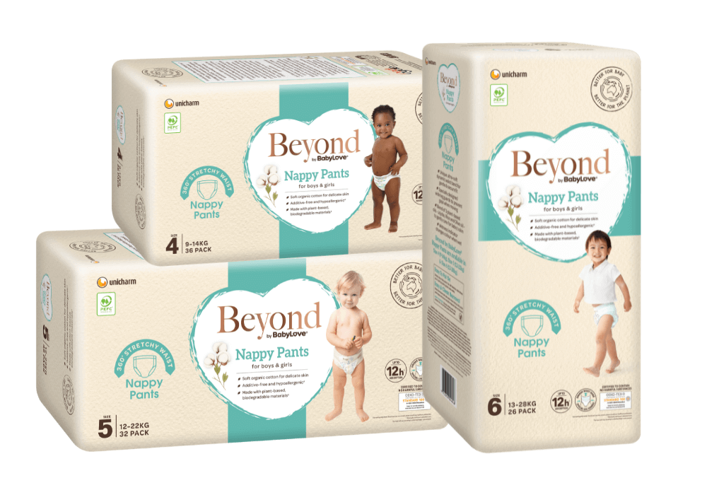 Beyond by BabyLove Nappy Pants Size 5 (12-17kg), 32 pack